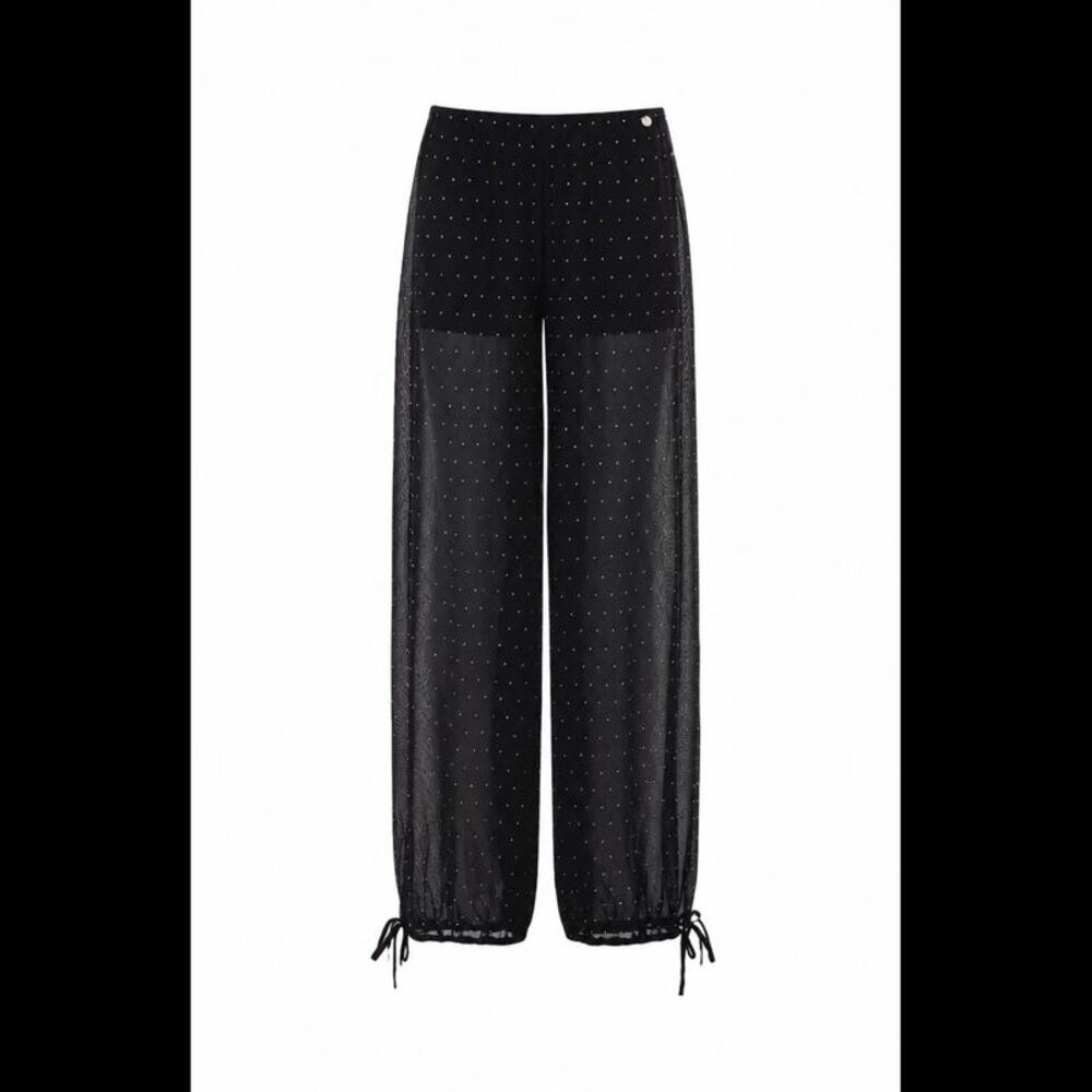 Liu Jo Women Tulle Pants With Jewel Embroidery
